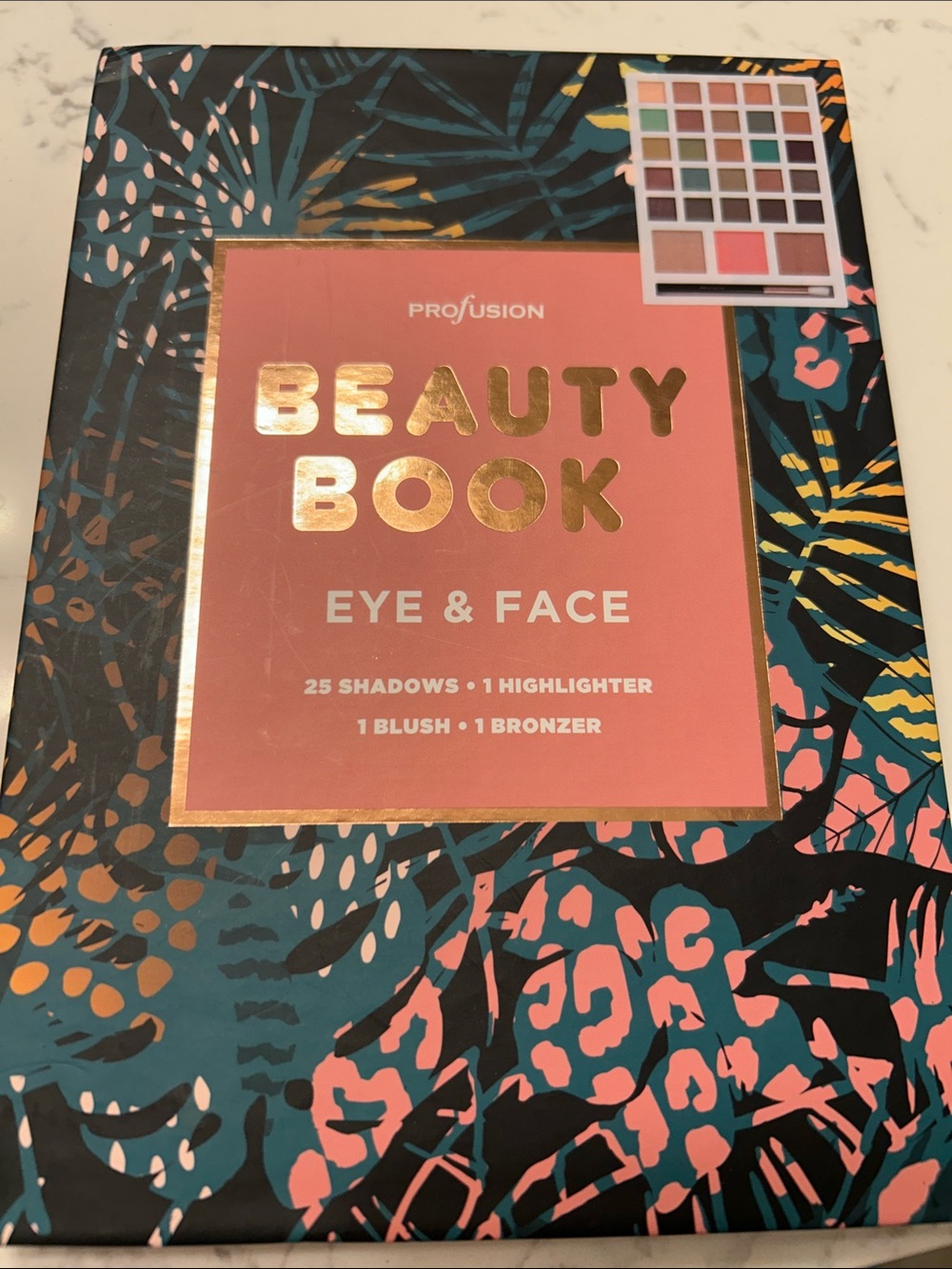 Profusion Cosmetics Beauty Eye & Face Palette, Teal & Pink Artwork — GENTLY USED